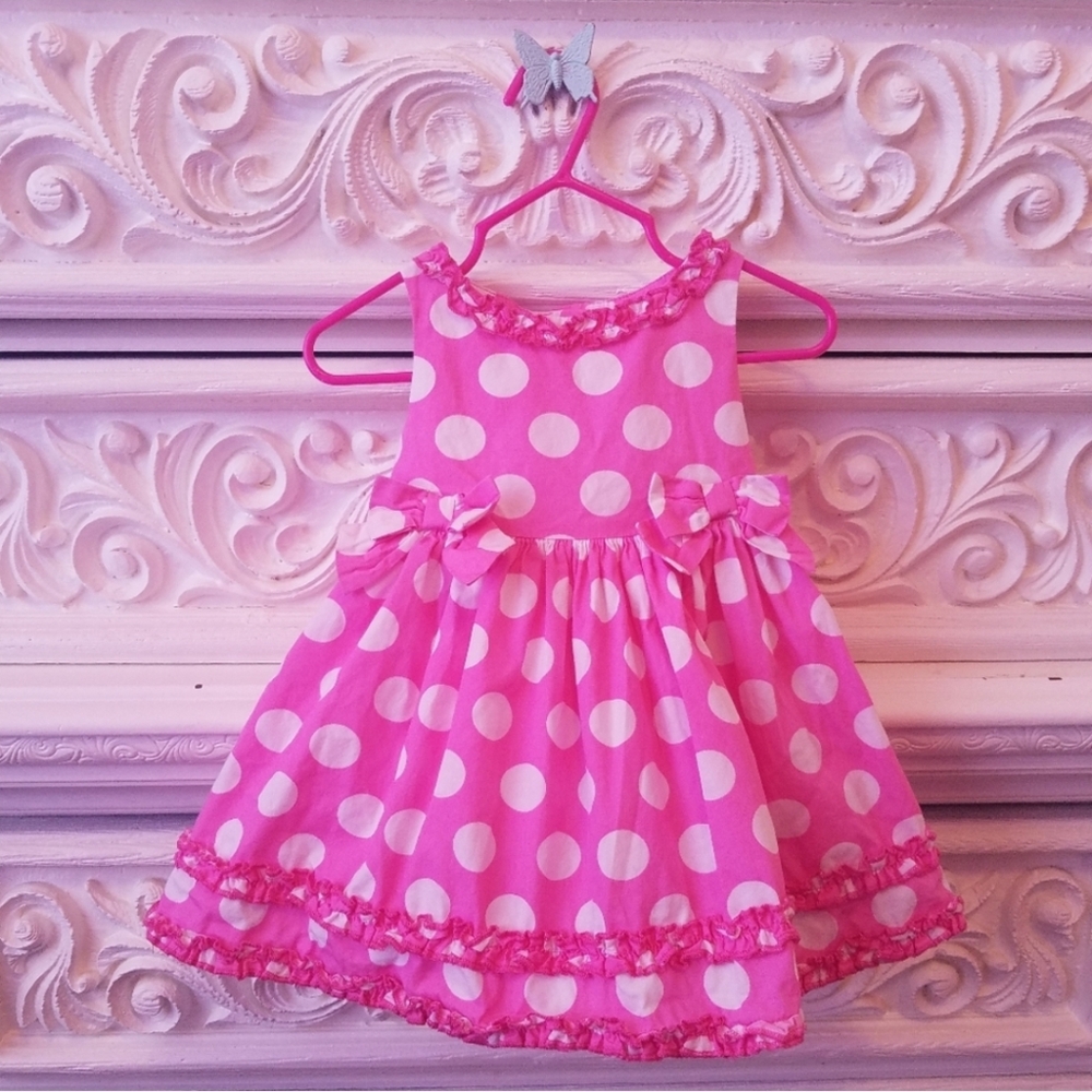 Pink White Polka Dots Baby Girls Dress